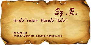 Szünder Renátó névjegykártya