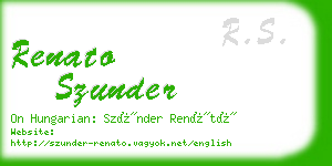 renato szunder business card